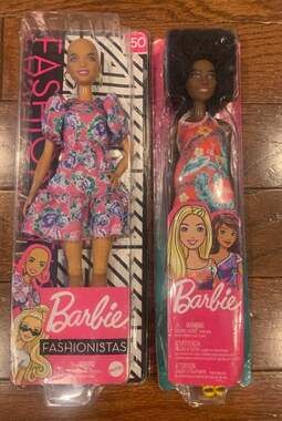 NEW Lot of 2 Barbie Fashionista Dolls – Bald Doll & Afro Hair Doll
